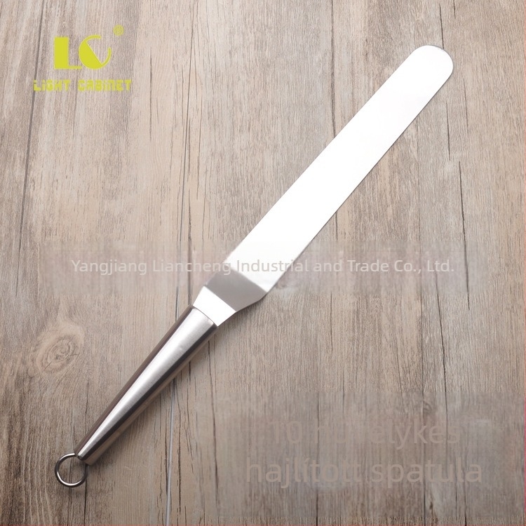 10 hüvelykes rozsdamentes acélból készített hajlított sarkú tortadíszítő spatula, krém spatula, torta kés és vajkés