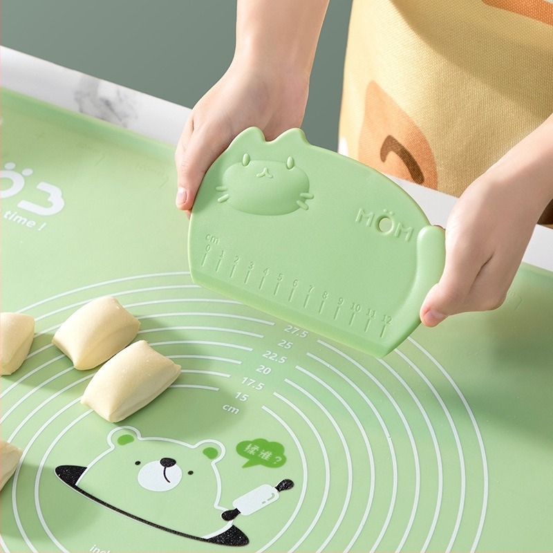 Háztartási tészta vágó és kaparó készlet, élelmiszer-minőségű szilikon spatula, dagasztó matrac és sütési eszközök