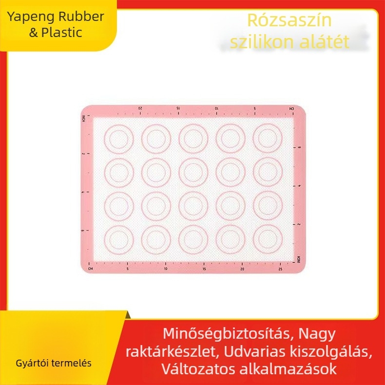 Rózsaszín élelmiszer-minőségű szilikon sütőlap macarons és kekszekhez