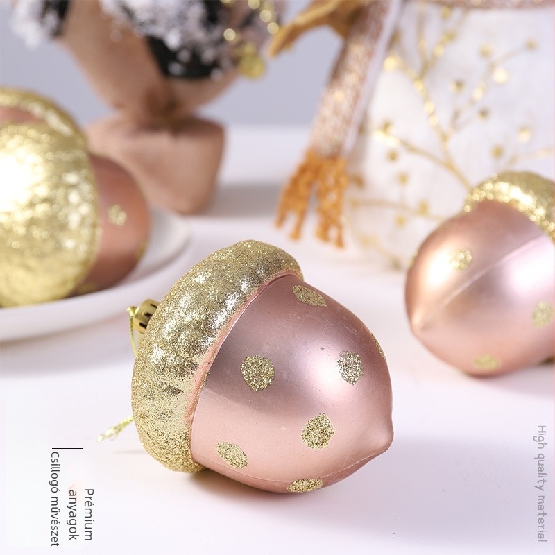 Műanyag karácsonyi akasztós díszek – toboz alakú gömbök dekorációhoz