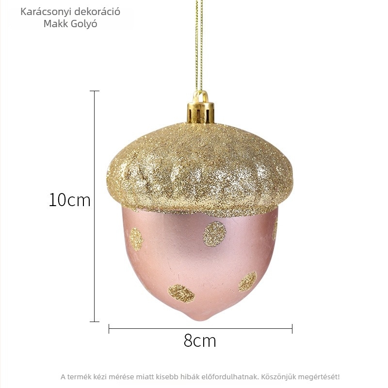 Műanyag karácsonyi akasztós díszek – toboz alakú gömbök dekorációhoz