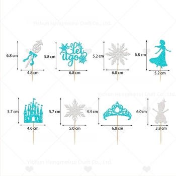 Frozen tortadísz címkék: hercegnő korona, kastély és hópelyhek – téli és karácsonyi bulikhoz