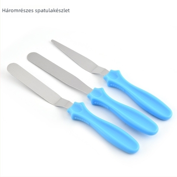Három darabos krém spatula készlet torták demoldálására, rozsdamentes acél simító eszközök