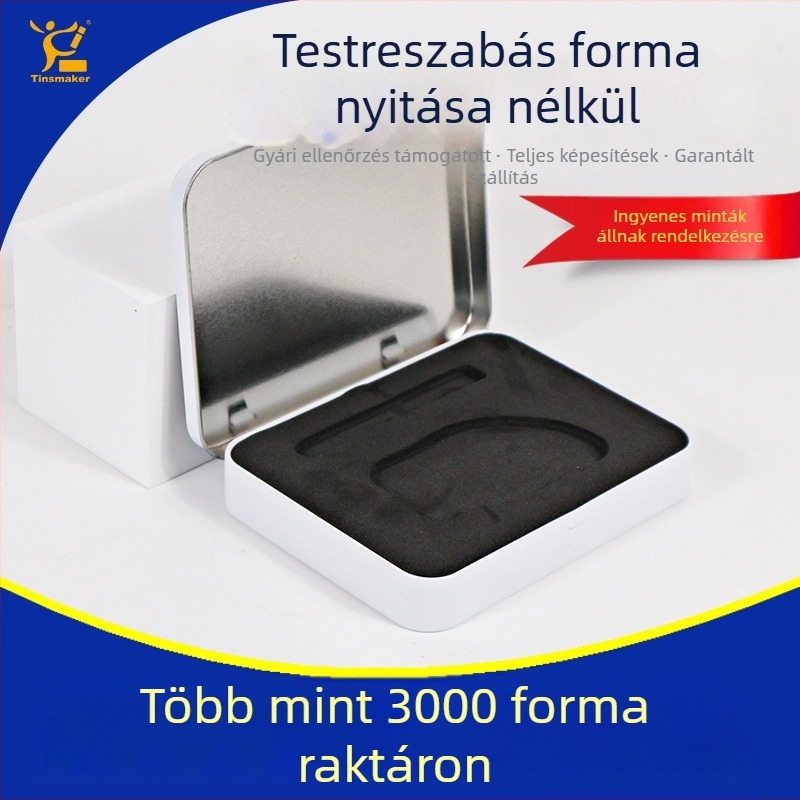 Személyre szabott ónbox csomagolás, négyzet alakú, kozmetikumokhoz, maszkokhoz, USB-hoz, körömollóhoz és pókerkártyákhoz