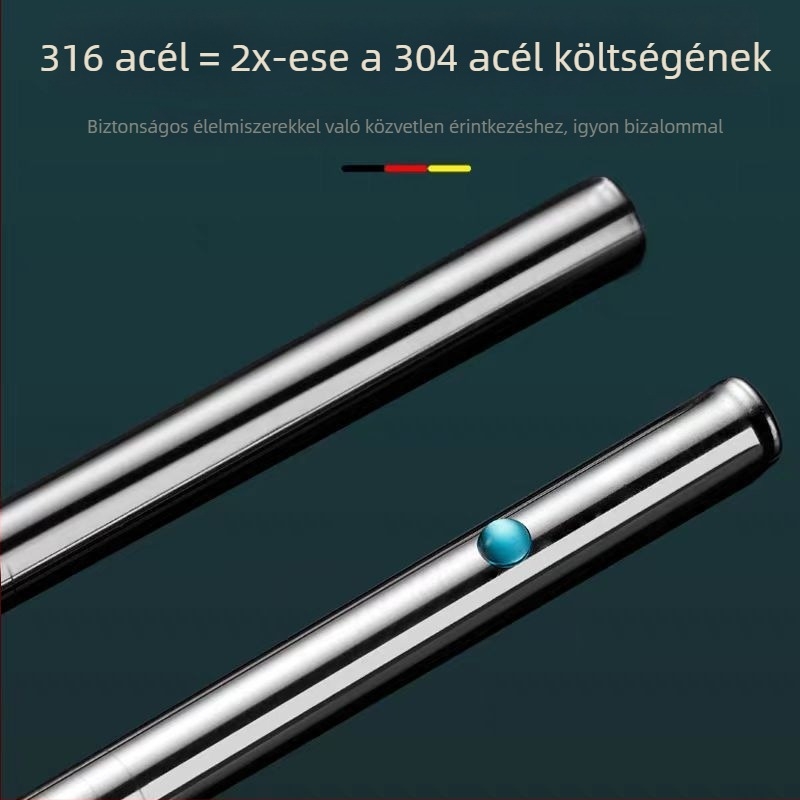 316 rozsdamentes acél szívószálak, élelmiszer-minőségűek, pearl milk tea-hez, nagy átmérő, karcolásálló, otthoni használatra