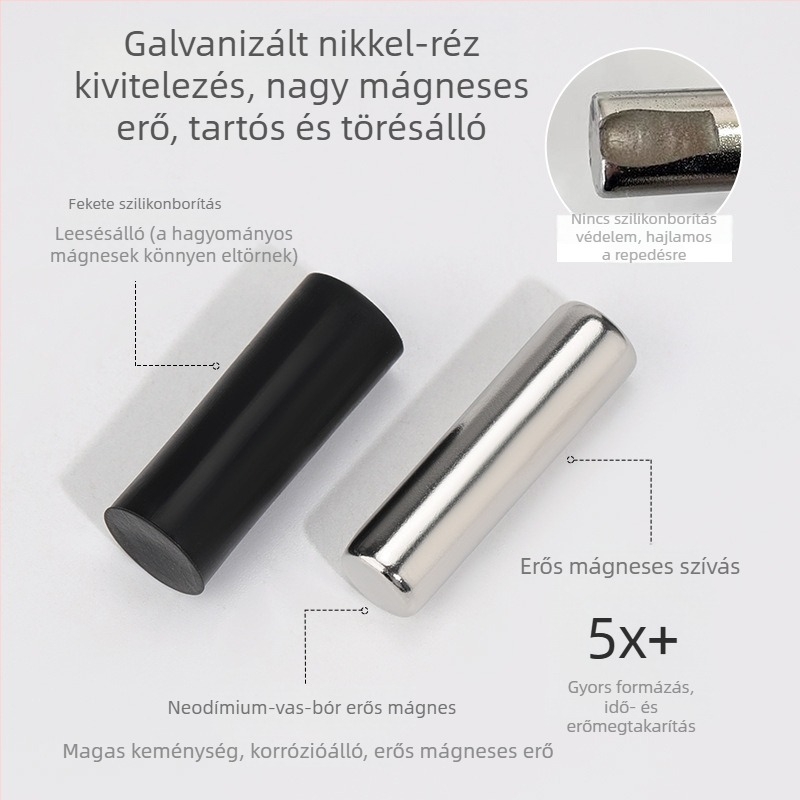 Macskaszemes mágnes gél körömlakkhoz, manikűrhöz, nagy cilindrikus téglalap alakú mágnes, tartós és erős Macskaszeme kő