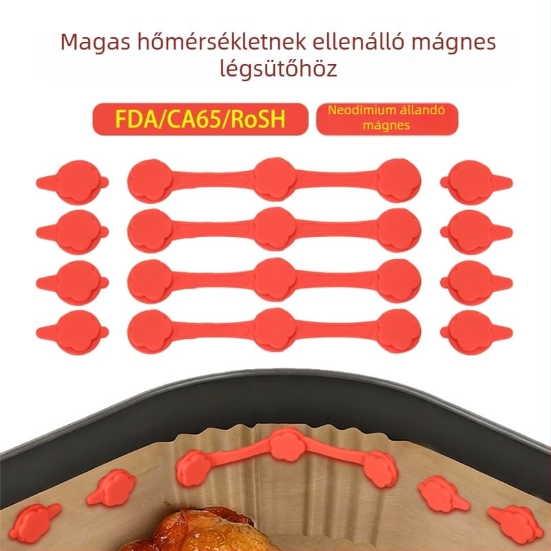 Szilikon mágneszár sütőhöz – pergamenszalag rögzítéséhez, kobalt szín, magas hőállóság
