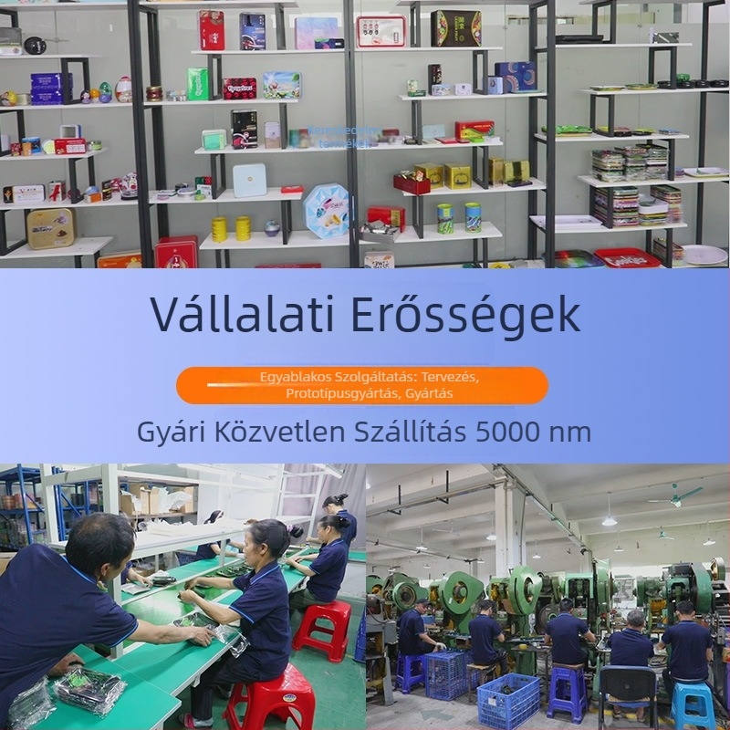 Testreszabható hatszögletű fémdoboz süteményekhez, kekszekhez, diófélékhez és nassolnivalókhoz