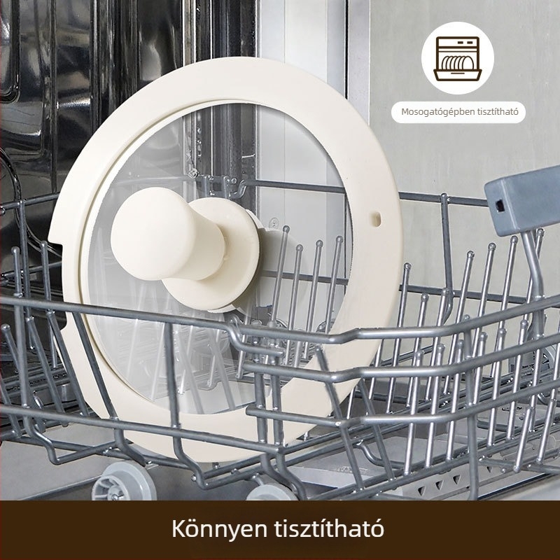 Élelmiszer-minőségű szilikon fedő edényekhez, edzett üveggel, hőálló, tömítő, levehető fogantyúval, a serpenyőhöz és tejfőző edényhez