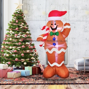 Fújható mézeskalács ember dekoráció Halloweenre és karácsonyra
