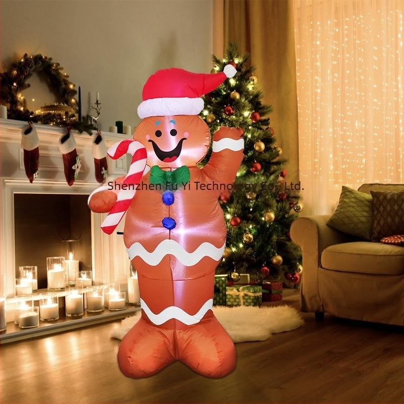 Fújható mézeskalács ember dekoráció Halloweenre és karácsonyra