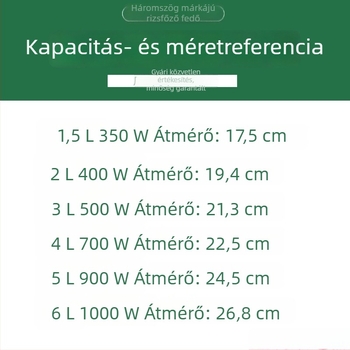 Rozsdamentes acél rizsfőző fedője 1,5L–6L, univerzális