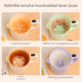 Kompakt, többfunkciós elektromos tojáskeverő és rizsöblítő keverő, hordozható