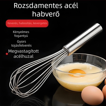 Kézi tojáshabosító rozsdamentes acélból