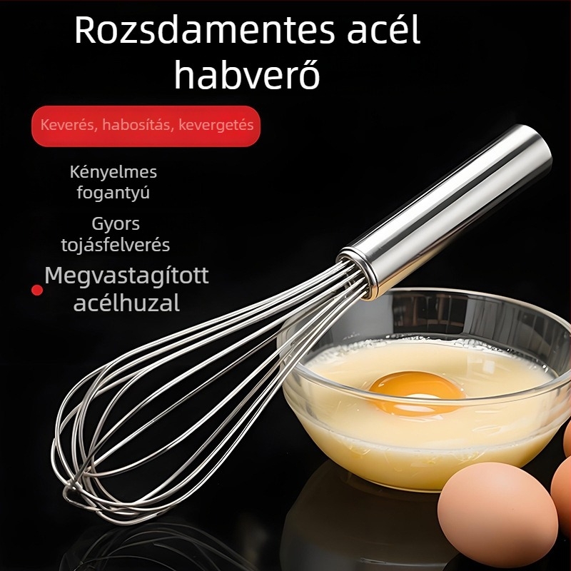Kézi tojáshabosító rozsdamentes acélból