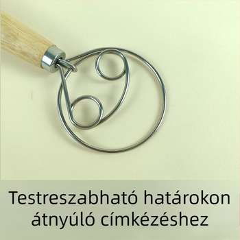 Rozsdamentes acél tojásverő, liszt szitó, tésztakeverő, tölgyfa salátaszerszám, kézi konyhai sütőeszközök