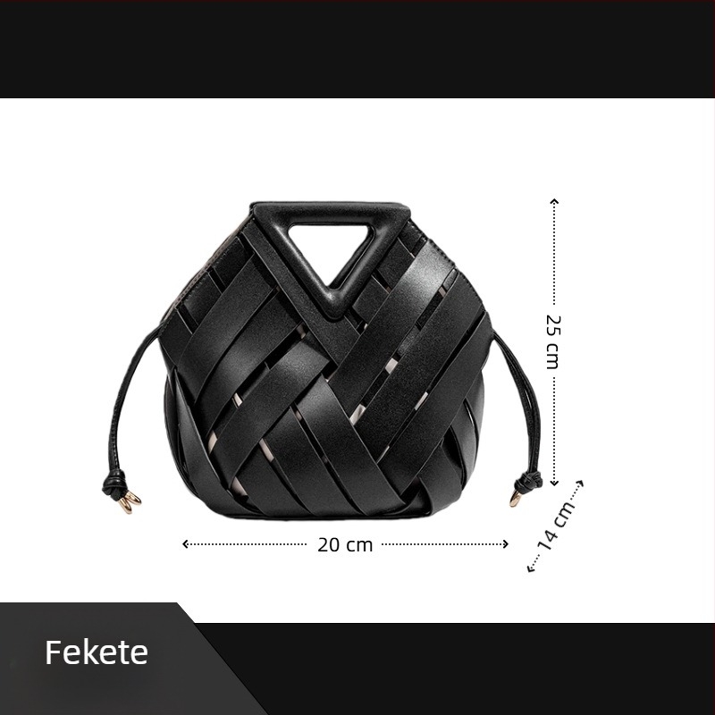 Yingyuejin PU Szövött Szív Formájú crossbody táska mágneses zárással, közepes méret, belső cipzáras zseb, pamut bélés