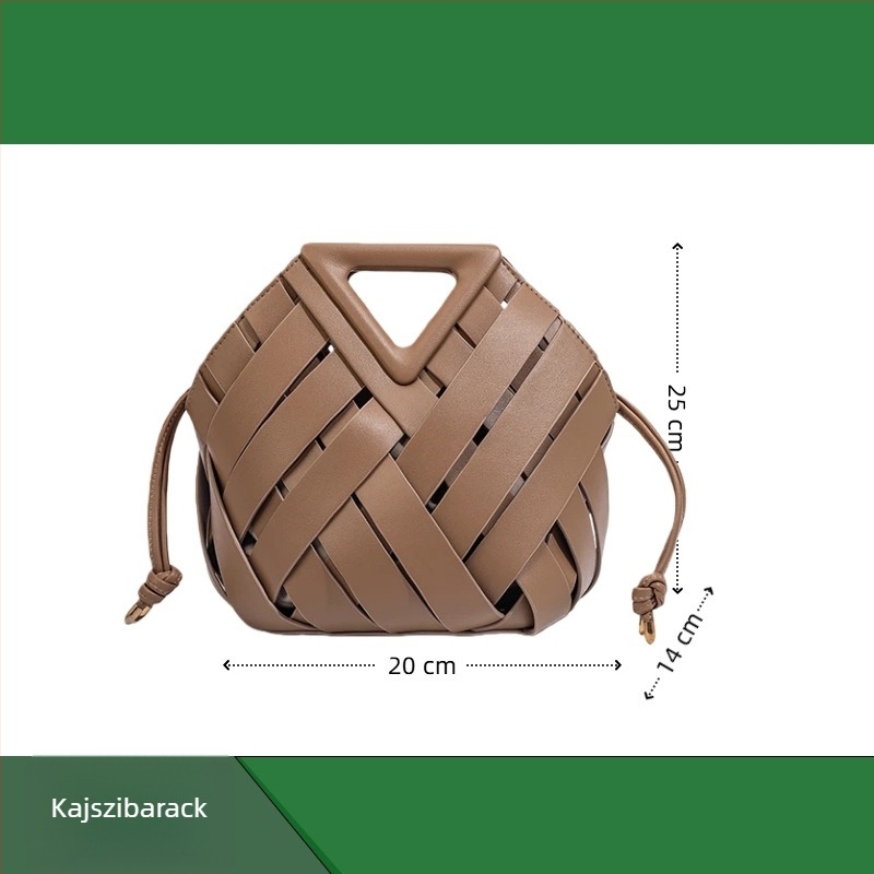 Yingyuejin PU Szövött Szív Formájú crossbody táska mágneses zárással, közepes méret, belső cipzáras zseb, pamut bélés