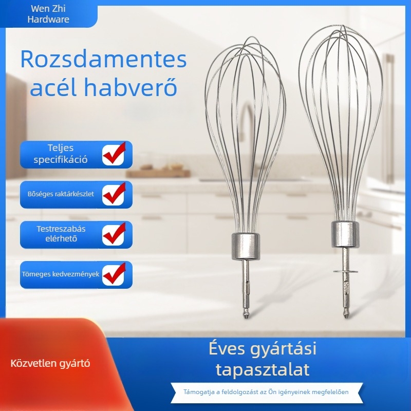 304 rozsdamentes acél tojásfehérje habverő készlet – tojáskeverő és krémkeverő sütéshez