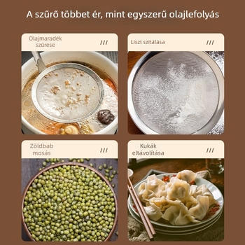 Liszt szitáló készlet: kicsi, közepes és nagy méretben, 201-es rozsdamentes acélból, vákuum aranyozott bevonattal, ferde élű szűrőhálók
