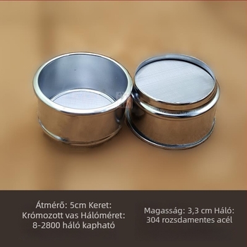 Gyöngypor szita, 5 cm átmérő, vizsgálati szita, 8-as háló