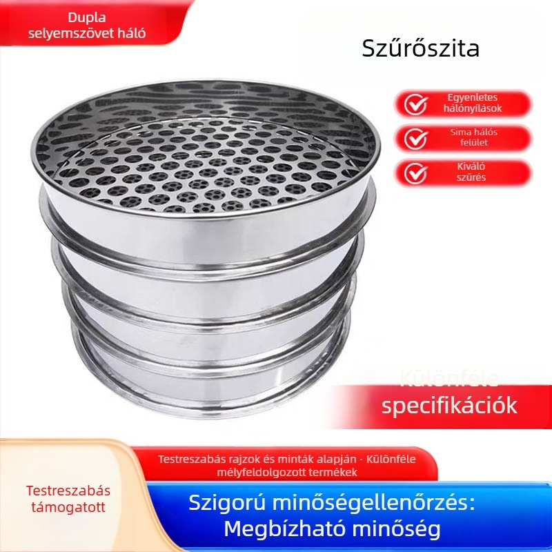 Kör alakú 304 rozsdamentes acél szita háztartási használatra, szezámliszt szita