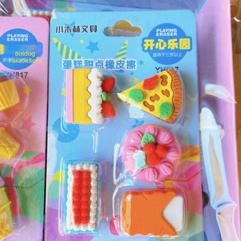 DIY leválasztható karikatúra radír torta formájú – 3D iskolai írószerek gyerekeknek