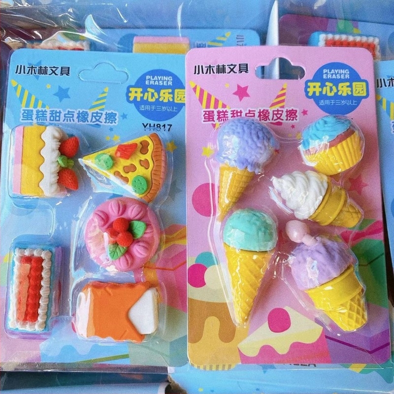 DIY leválasztható karikatúra radír torta formájú – 3D iskolai írószerek gyerekeknek