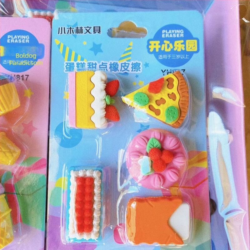 DIY leválasztható karikatúra radír torta formájú – 3D iskolai írószerek gyerekeknek
