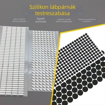 Öntapadós szilikon talpbetétek, kör- és négyszög alakúak, csúszásmentesek és ütéscsillapítók