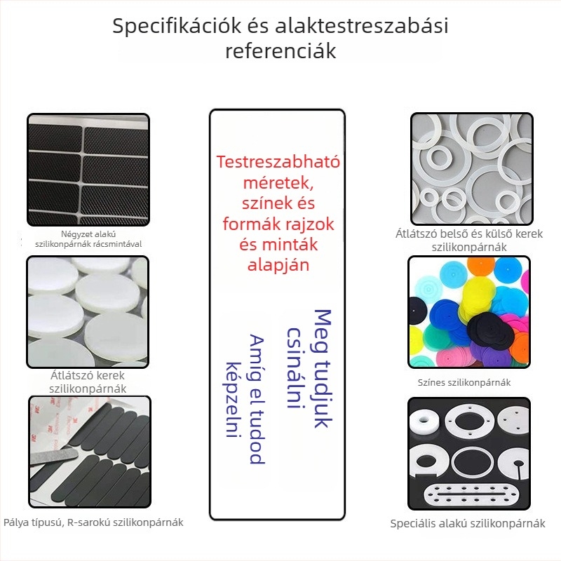 Öntapadó szilikon tömítőgyűrű – csúszásmentes, csendes ütésvédő párna; kör- és szabálytalan alakú.