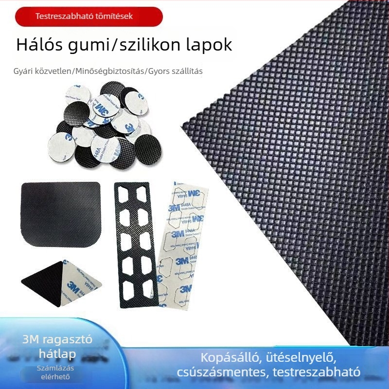 Hálós mintázatú gumis és szilikon alátétek, öntapadós csúszásmentes felülettel, kopásálló