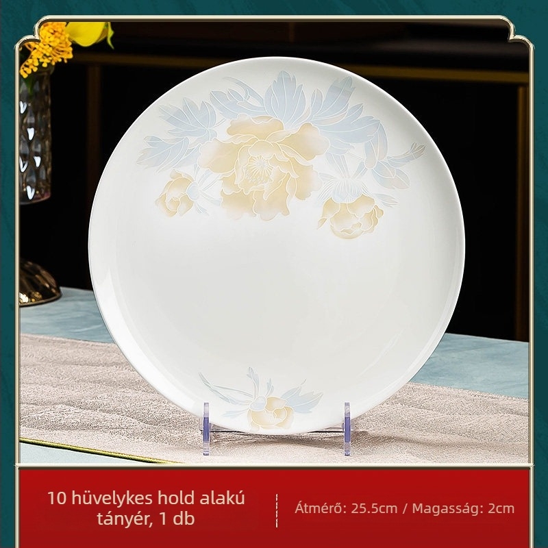 Jingdezhen porcelán étkészlet: rizs tálak és nagy kínai stílusú levesestálak, csontporcelán étkészlet, minimalistikus otthoni használatra