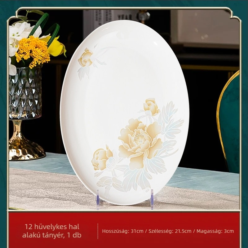 Jingdezhen porcelán étkészlet: rizs tálak és nagy kínai stílusú levesestálak, csontporcelán étkészlet, minimalistikus otthoni használatra