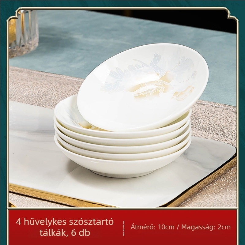 Jingdezhen porcelán étkészlet: rizs tálak és nagy kínai stílusú levesestálak, csontporcelán étkészlet, minimalistikus otthoni használatra