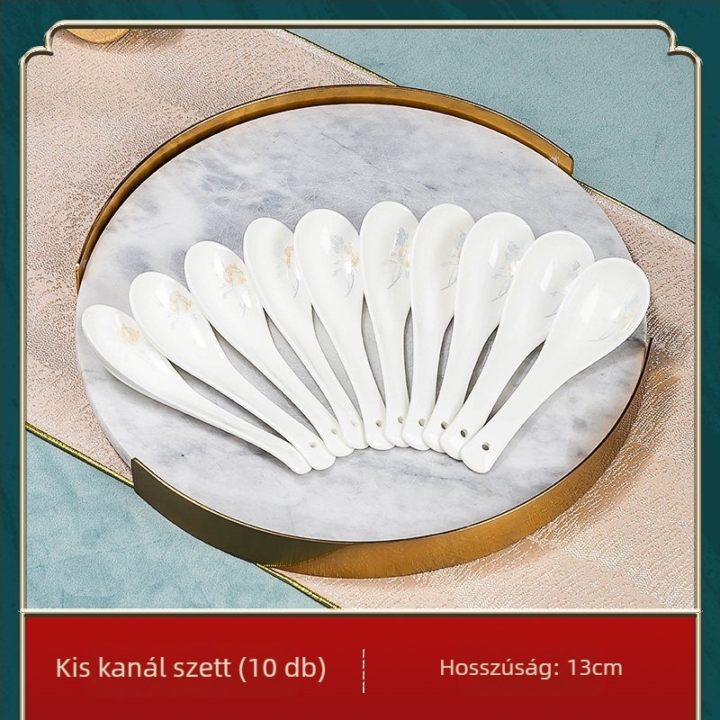 Jingdezhen porcelán étkészlet: rizs tálak és nagy kínai stílusú levesestálak, csontporcelán étkészlet, minimalistikus otthoni használatra