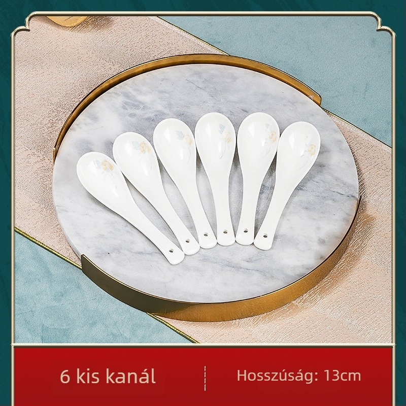 Jingdezhen porcelán étkészlet: rizs tálak és nagy kínai stílusú levesestálak, csontporcelán étkészlet, minimalistikus otthoni használatra