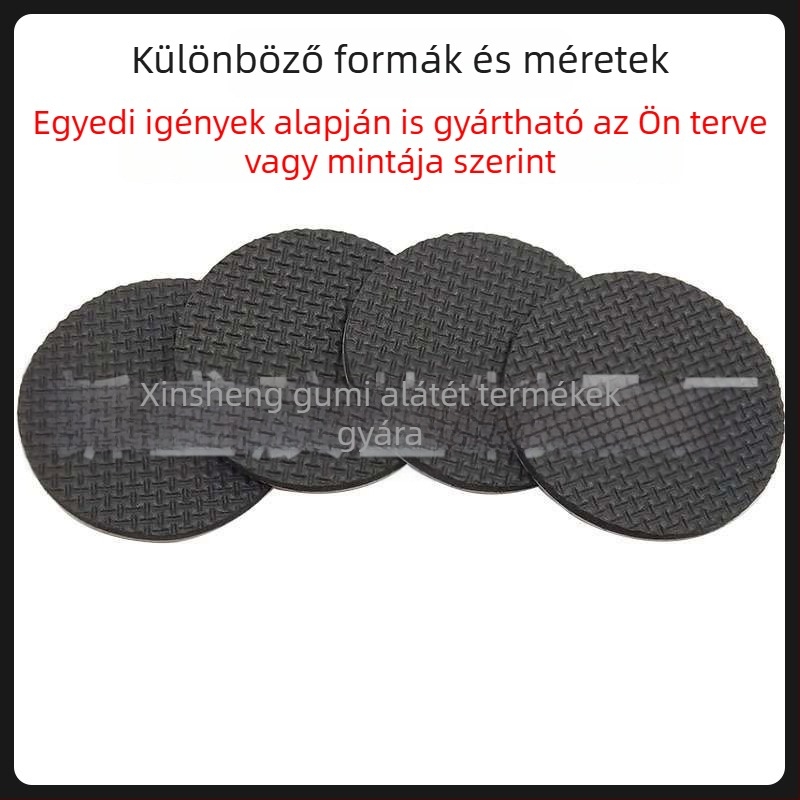 Fekete EVA habból készült, hálós mintázatú csúszásmentes alátét, egyoldalú öntapadós az asztal aljához