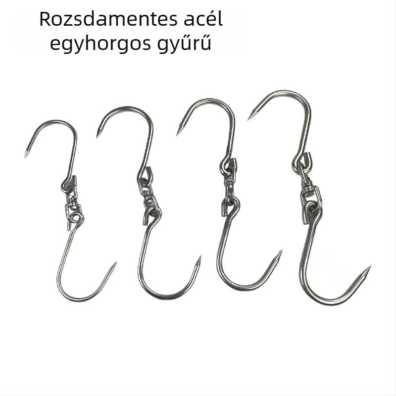 Rozsdamentes acélból készült húskampó, extra vastag, nagy S-kampó dupla kampóval sertés- és marhahúshoz