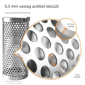 Kék kör alakú rozsdamentes acél BBQ kosár, hordozható kültéri grill