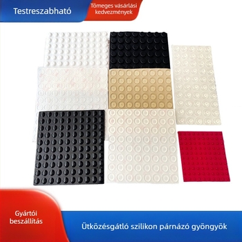 Fekete szilikon bútorsvédő padok, átlátszó szilikon alátétek, önragasztó csillapítók, csúszásmentes és csendes üveggranulák