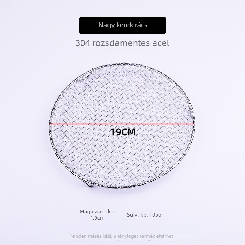 Japán stílusú 304 rozsdamentes acél grillrács, téglalap alakú test, félköríves véggel, kőlap tempurához, drótrács a sertésszeletekhez és a csirkeszárnyakhoz