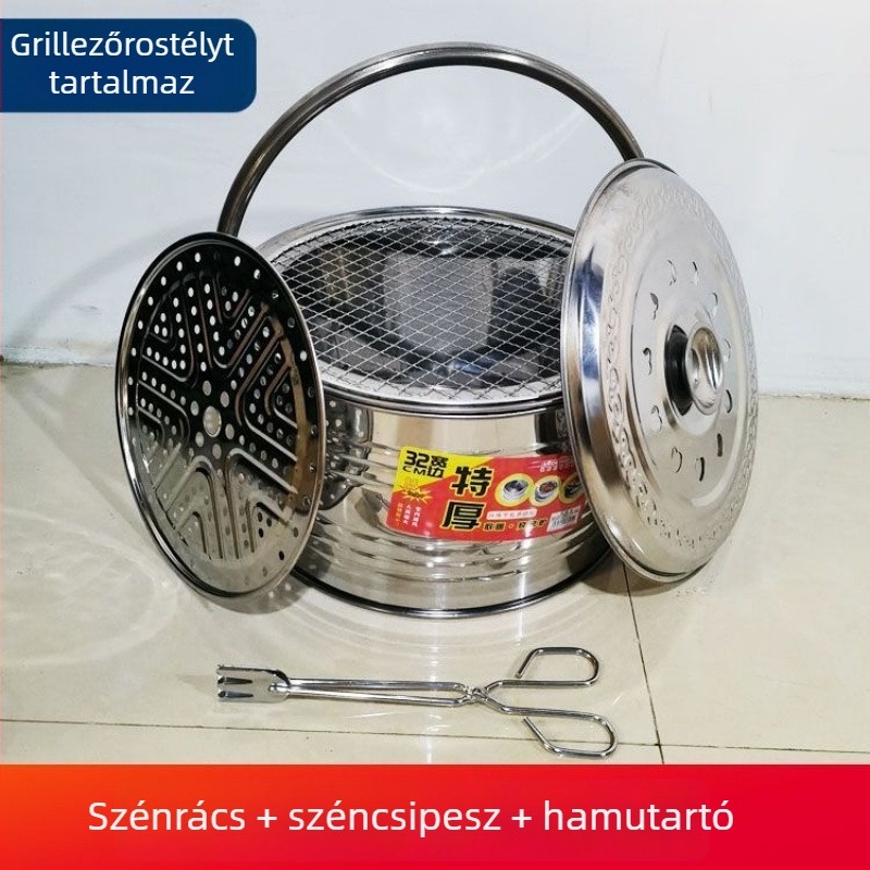 Sűrített szénkazán kültéri fűtéshez, hordozható tűzhely és grillsütő
