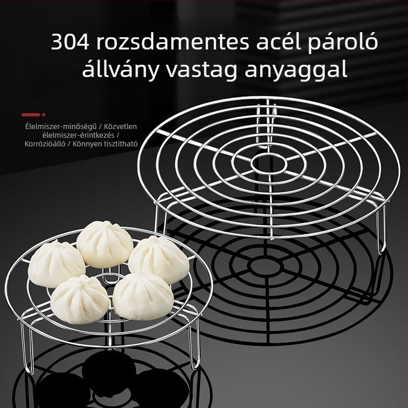304 rozsdamentes acél gőzölő rács, élelmiszer-minőségű, többfunkciós, otthoni használatra