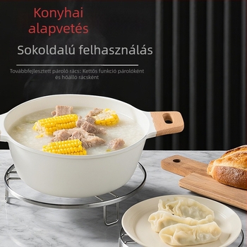 Vastagított rozsdamentes acél gőzítő állvány konyhához, hőszigetelt fazék alátét és tároló gőzölőkhöz