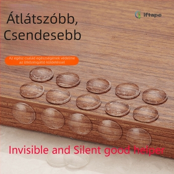 Átlátszó félgömb alakú öntapadós szilikon párnák szekrényajtókhoz — csúszásmentes, zajcsillapító és ütésvédő