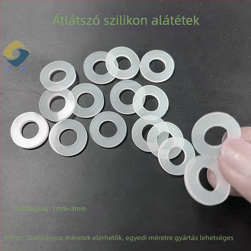 Szilikon tömítés, vízálló, átlátszó, fekete csúszásmentes talpbetét csavarokhoz, kör alakú