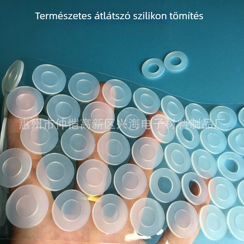 Szilikon tömítés, vízálló, átlátszó, fekete csúszásmentes talpbetét csavarokhoz, kör alakú