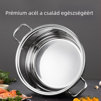 Yuedisi Három darabos rozsdamentes acél edénykészlet vastag aljjal, két füllel