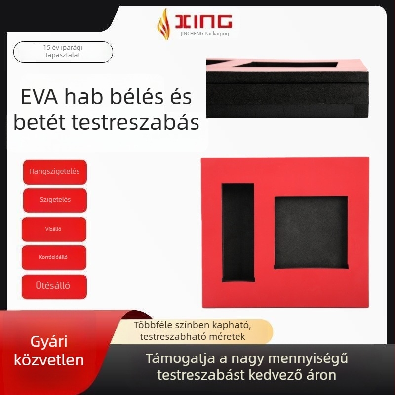 EVA belső bélés karton hátlappal és szabálytalan alakú habos bélés